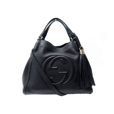 Sac bandoulière soho en cuir Gucci Noir en Cuir 